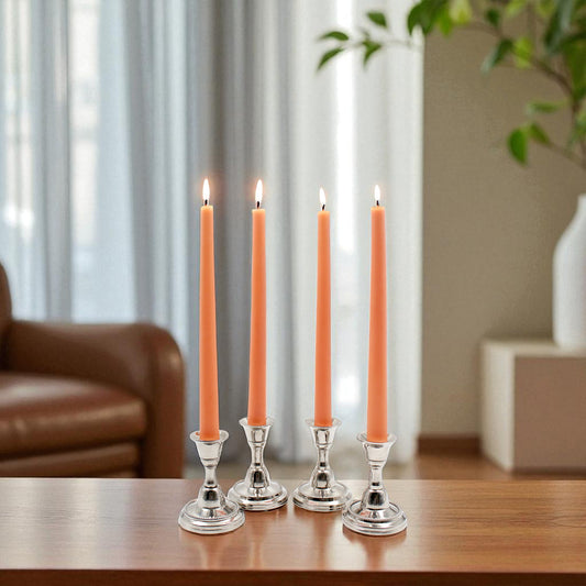 Hosley Unscented Orange Taper Candles – Set of 4, 25.4cm
