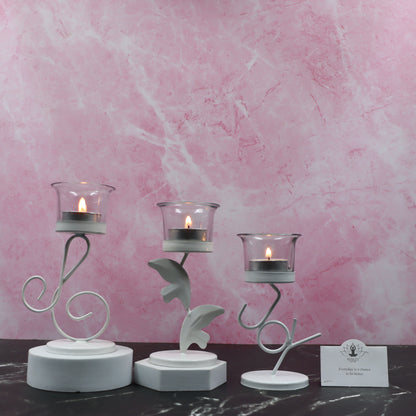 Hosley Set of 3 White Tealight Holder