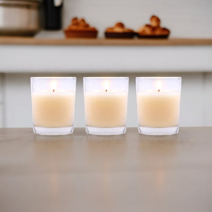 Set of 3 Hosley® Highly Fragranced Sweet Pea Jasmine  Filled Glass Candles, 1.6 Oz wax each