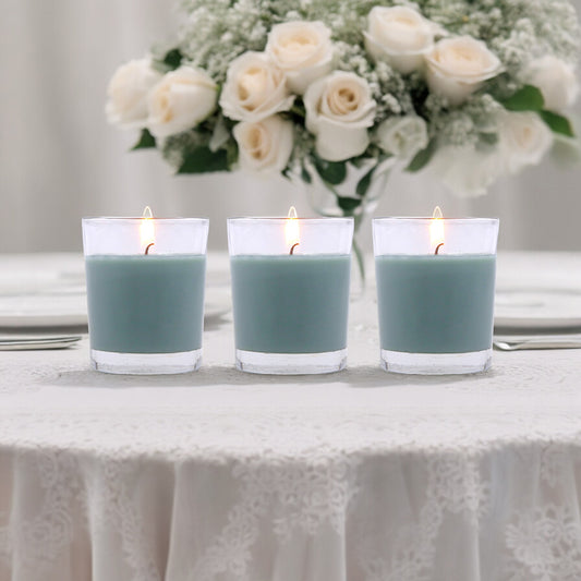 Set of 3 Hosley® Highly Fragranced Eucalyptus Mint Filled Glass Candles, 1.6 Oz wax each