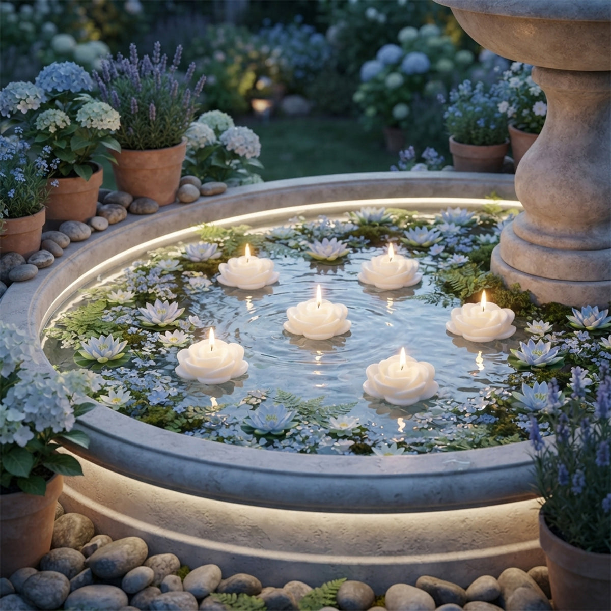 Hosley Unscented Floating Candles for Decoration, set of 6
