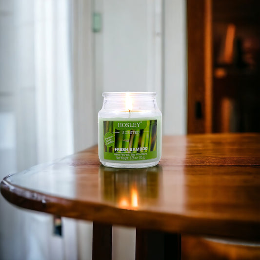 Hosley Fresh Bamboo Fragranced Jar Candle – 2.65 Oz