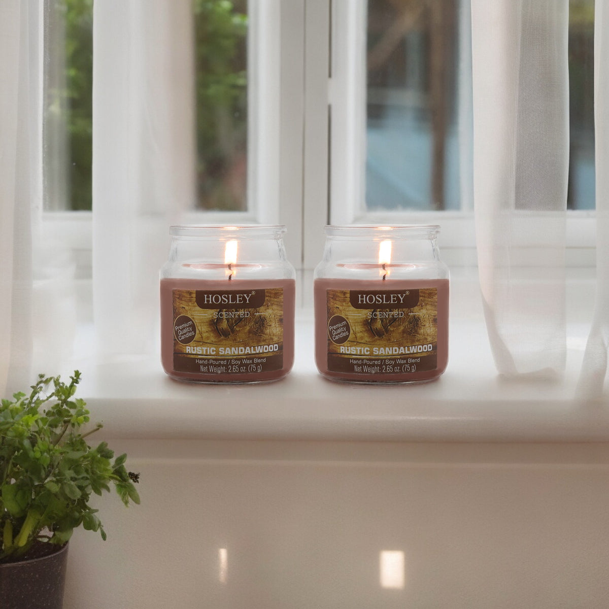 Hosley Set of 2 Rustic Sandalwood 2.65 Oz (75g)