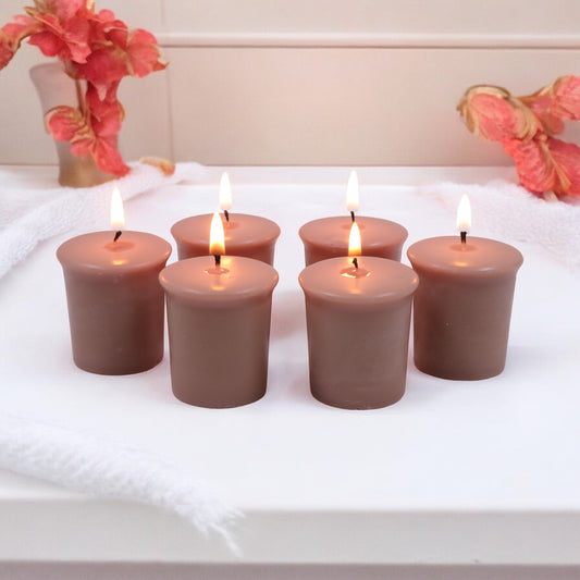 Set of 6 Hosley® 15 Hour Burn Time Each, Hazelnut Creme Highly Fragranced  Votive Candles