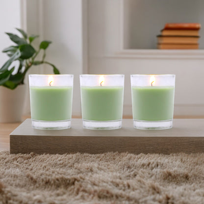 Set of 3 Hosley® Highly Fragranced Fresh Bamboo Filled Glass Candles, 1.6 Oz wax each