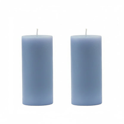 Hosley Fragrances Pillar Candles Ocean Sand Premium Scented Aromatherapy Candles, Set of 2, Blue