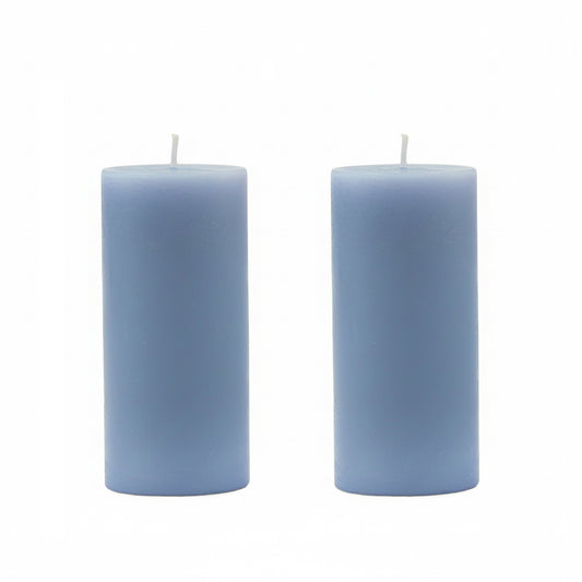 Hosley Fragranced Pillar Candles Ocean Sand Premium Scented Aromatherapy Candles Made of Soy & Parafin wax for Home Décor, Relaxation, Spa Ambience, Ideal Gift, Long-Lasting Burn, Set of 2, Blue