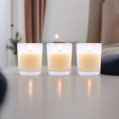Set of 3 Hosley® Highly Fragranced Sweet Pea Jasmine  Filled Glass Candles, 1.6 Oz wax each