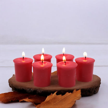 Set of 6 Hosley® 15 Hour Burn Time Each, Apple Cinnamon Highly Fragranced Votive Candles