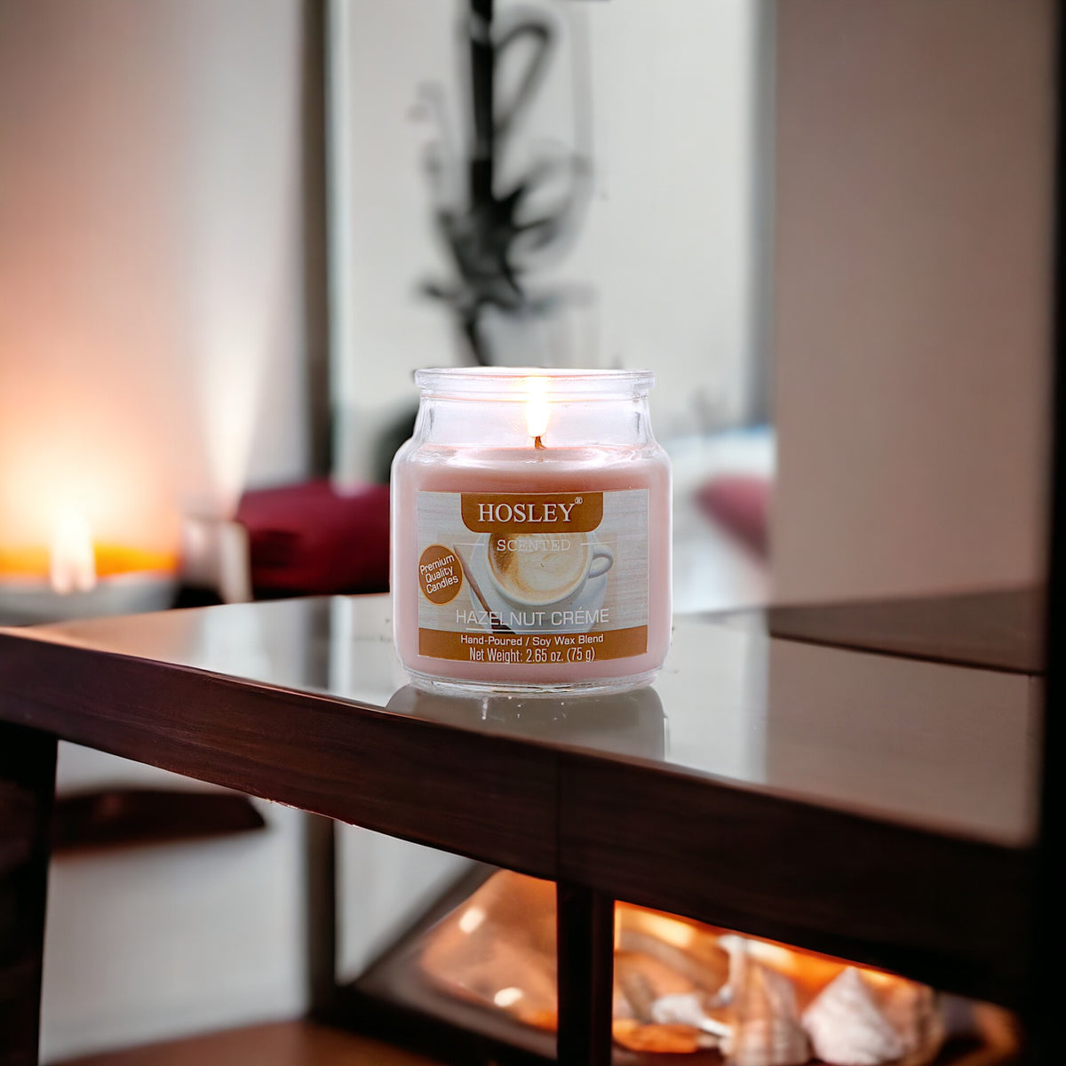 Hosley Hazelnut Creme Fragranced Jar Candle – 2.65 Oz