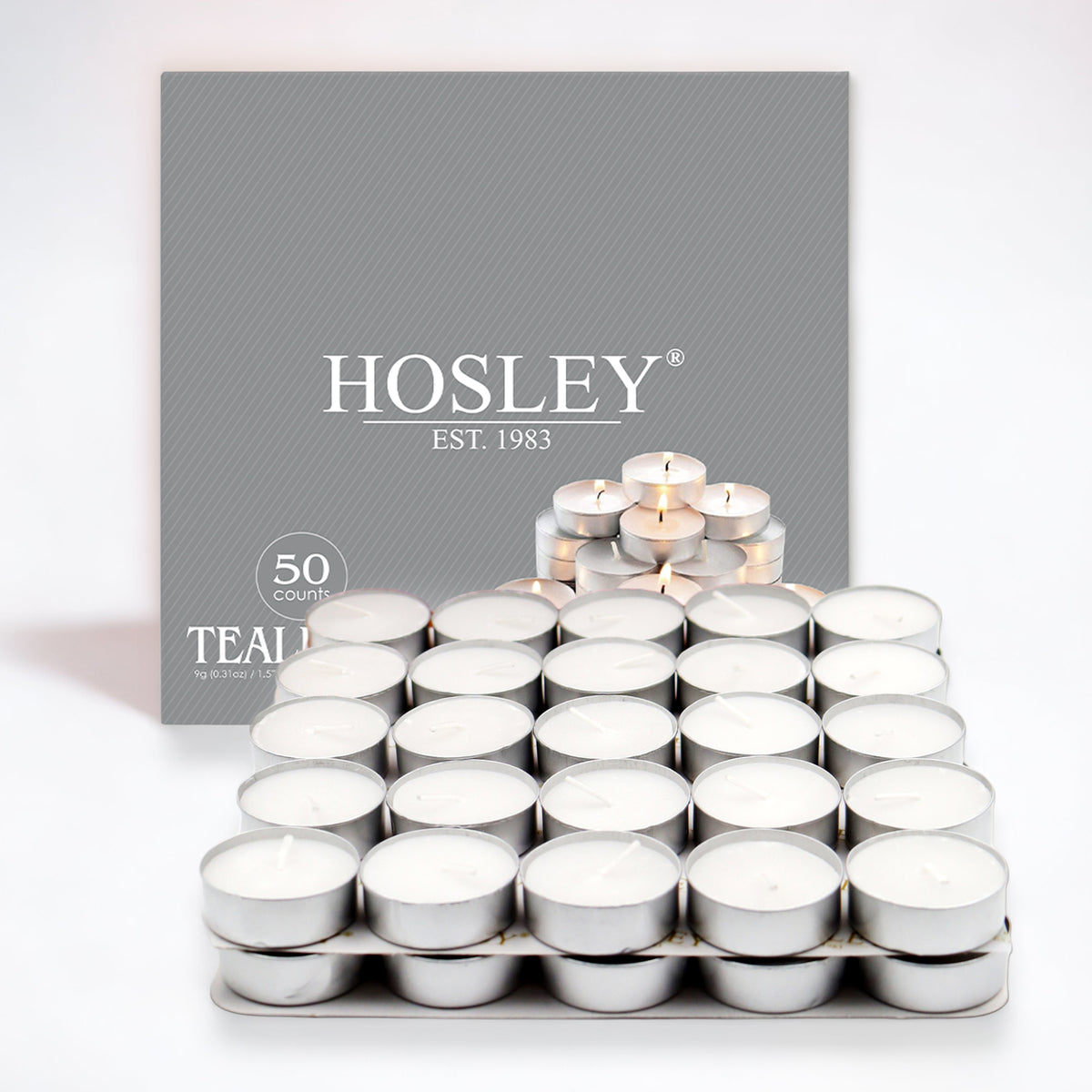 Hosley® Unscented Tealight Candles - 50Pcs