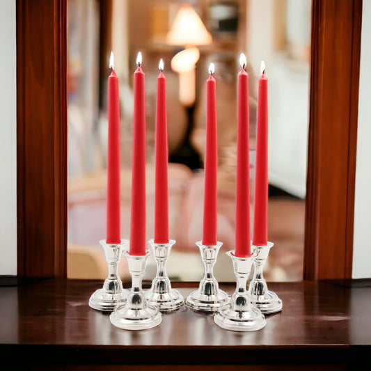 Hosley Apple Cinnamon Fragranced Red Taper Candles – Pack of 4, 25.4cm