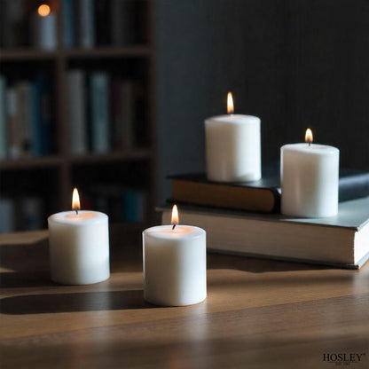 Hosley Set of 72 White Unscented Votive Candles | 10 Hour Burn Time |