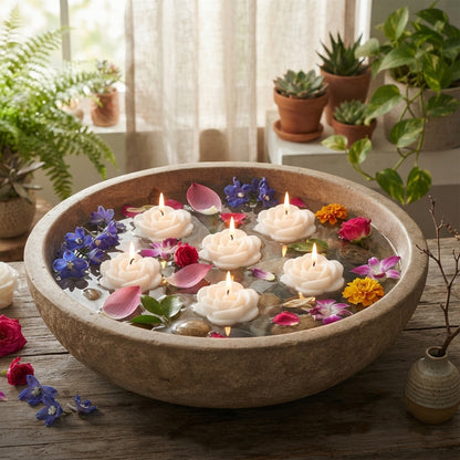 Hosley Unscented Floating Candles for Decoration, set of 6