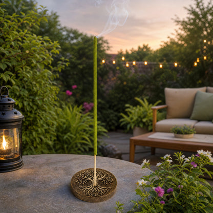 Hosley Citronella & Lemongrass Garden Incense Sticks with Wooden Holder, 60 PCs