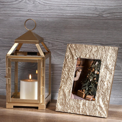 Classic Style Glass Iron Lantern with One Pillar Candle