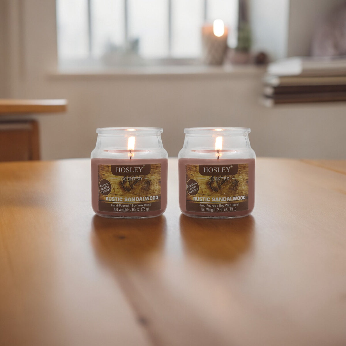 Hosley Set of 2 Rustic Sandalwood 2.65 Oz (75g)