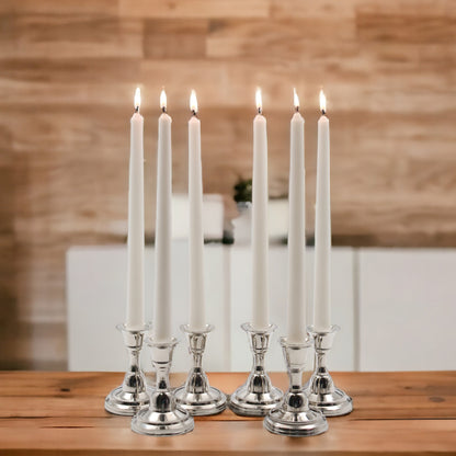Hosley Vanilla Fragranced White Taper Candles – Pack of 6, 25.4cm
