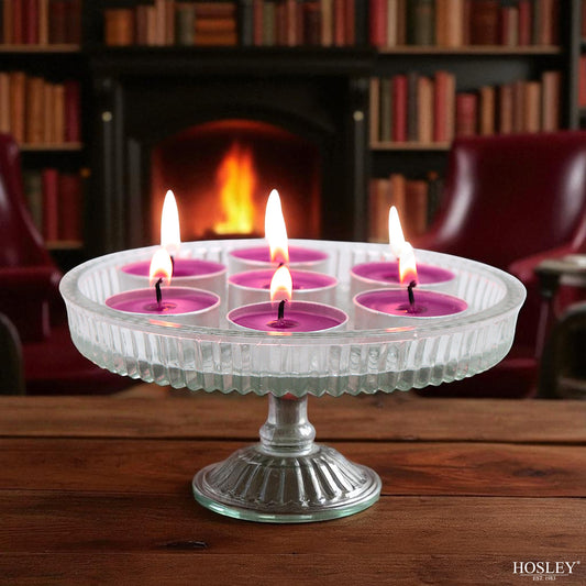 Hosley Scented Tealight Candles, Black Cherry Fragrance Pack of 30, Purple
