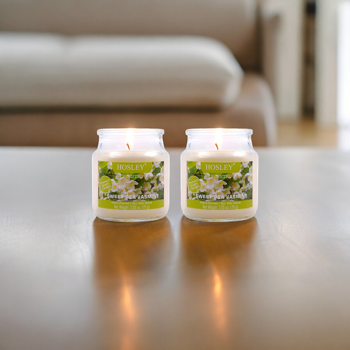 Hosley Set of 2 Sweet Pea Jasmine 2.65 Oz (75g)