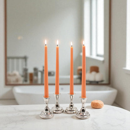 Hosley Unscented Orange Taper Candles – Set of 4, 25.4cm