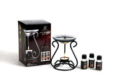 Hosley Highly Fragranced Metal Oil Burner Gift Set with Free T-lights