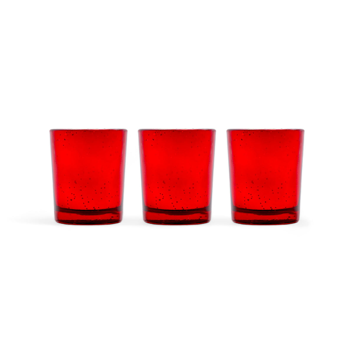 Hosley Set 3 Fragrance Metallic Red Glass Candle