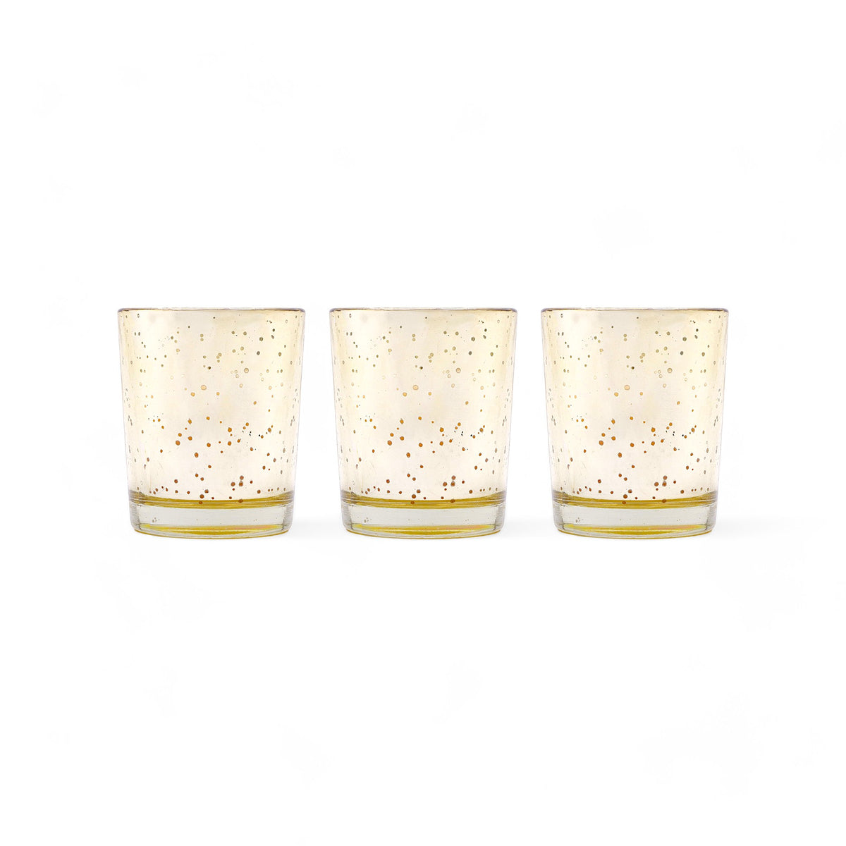 Hosley Set 3 Fragrance Metallic Gold Glass Candle