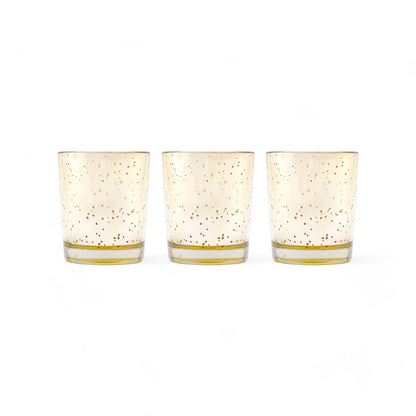 Hosley Set 3 Fragrance Metallic Gold Glass Candle