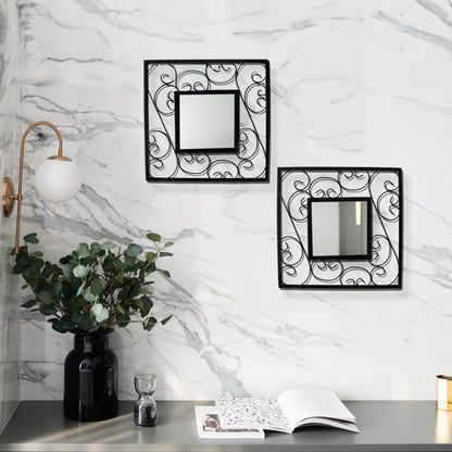 Hosley Set of 2 Square Decorative Wall Mirrors