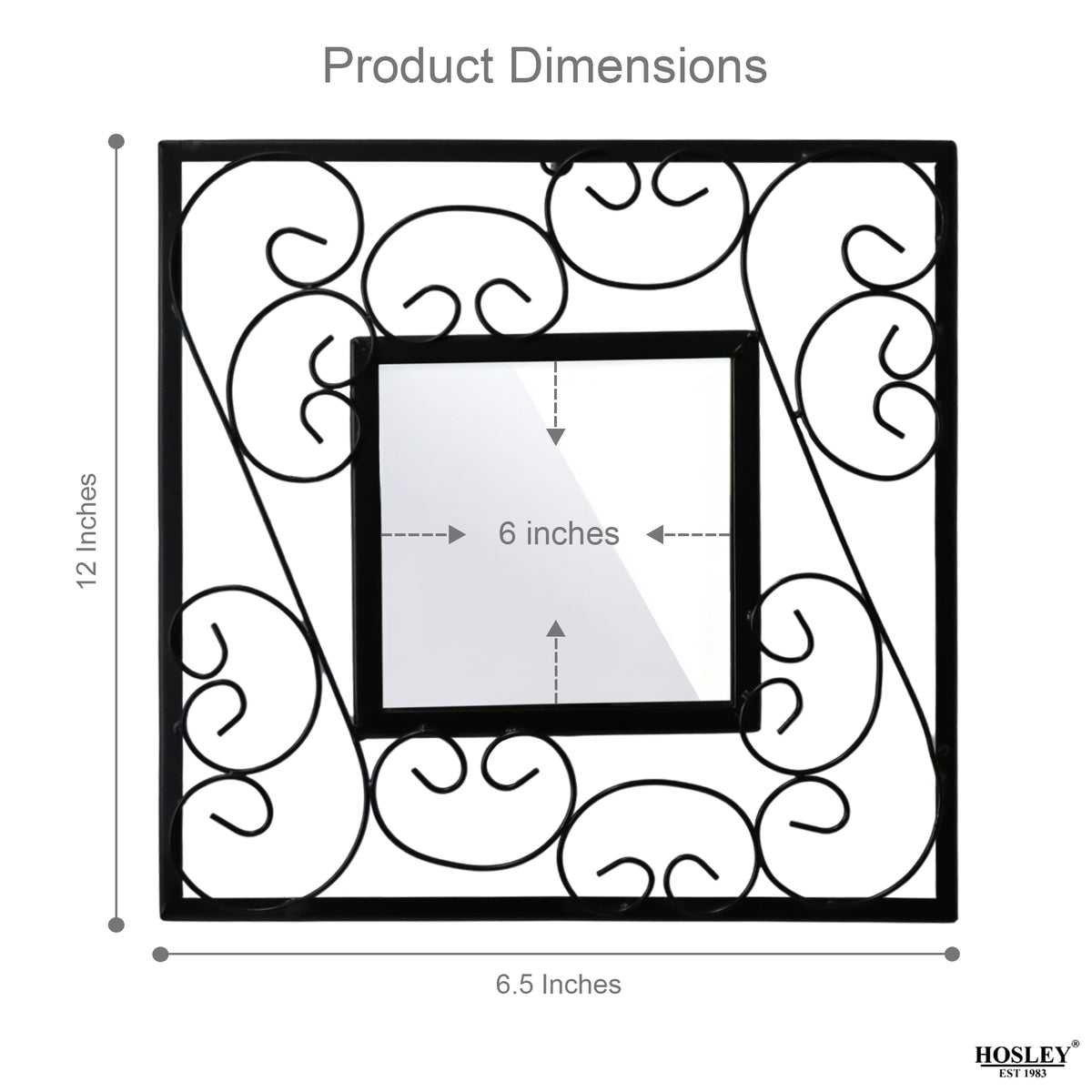 Hosley Set of 2 Square Decorative Wall Mirrors