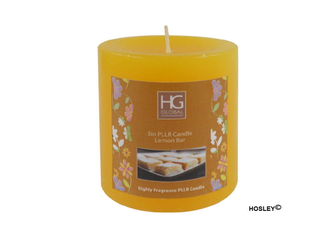 Hosley® Lemon Bar Highly Fragranced 3inch Pillar Candle