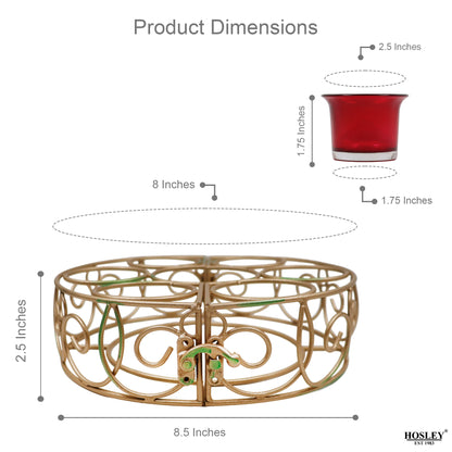 Hosley 6-Cup Gold Iron Centerpiece Candle Holder