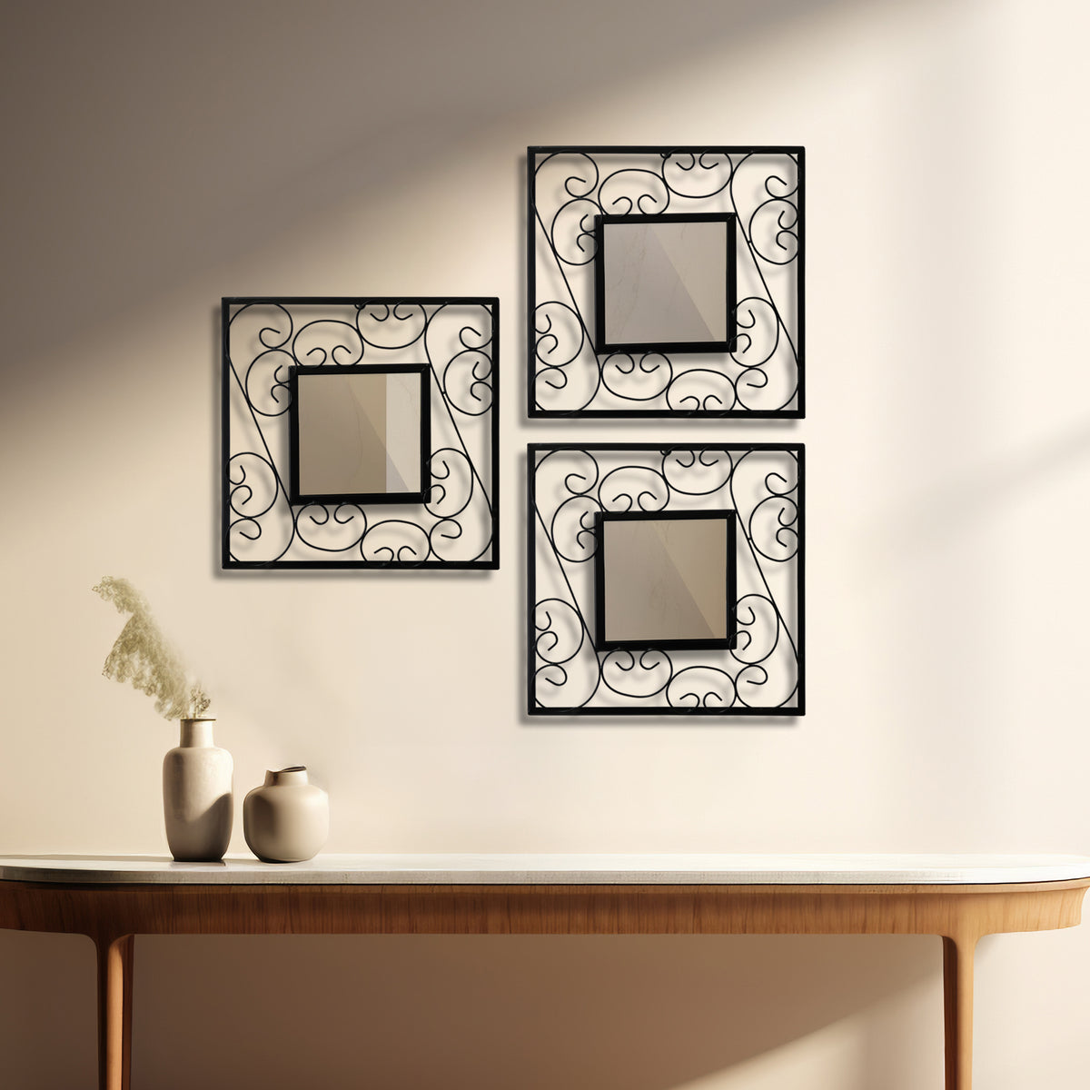 Hosley Set of 3 Decorative Square Wall Mirrors