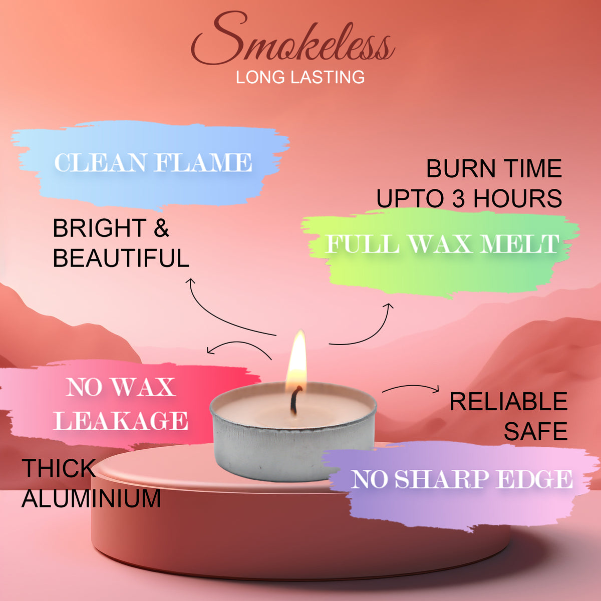 Hosley® Unscented Tealight Candles - 50Pcs