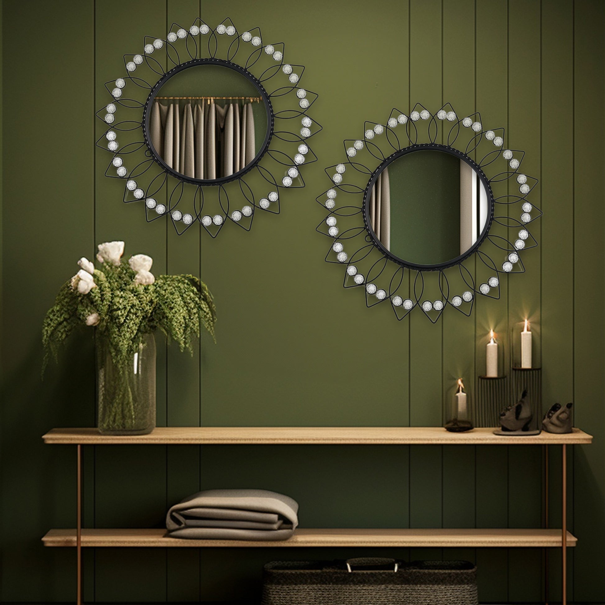 Hosley Decorative Wall Mirrors - Set Of 2