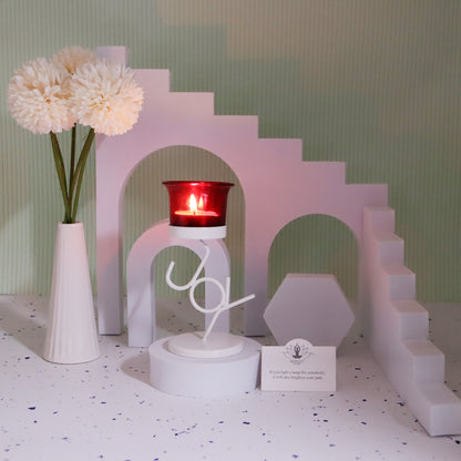 Hosley White Tabletop Tealight Holder