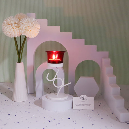 Hosley White Tabletop Tealight Holder