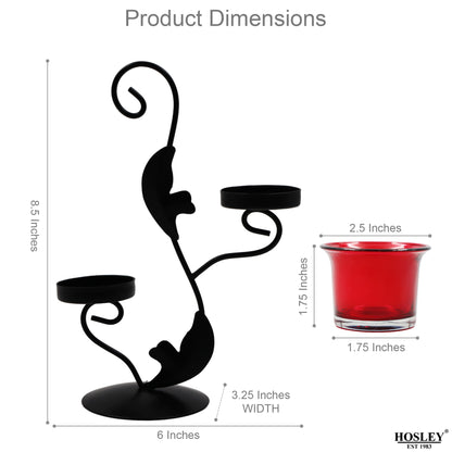 Hosley Black Tealight Candle holder / Table Décoration with free Tealight - Pack Of 1
