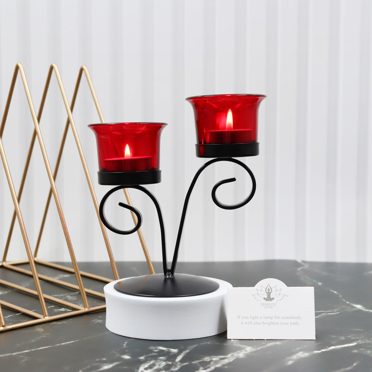 Hosley Black Decorative Tealight Holder