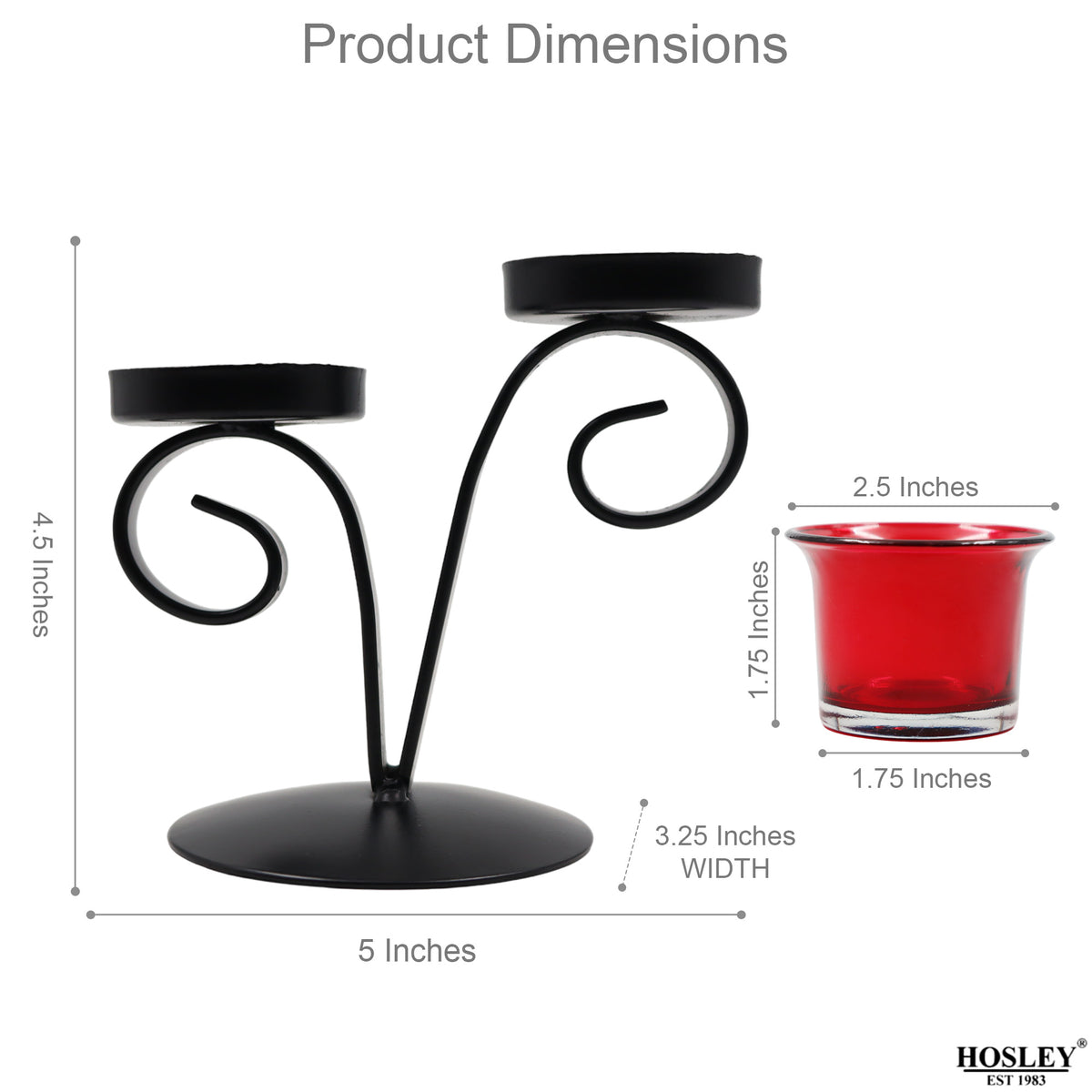 Hosley Black Decorative Tealight Holder
