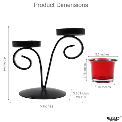 Hosley Black Decorative Tealight Holder