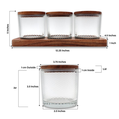 Hosley Hammered Glass Storage Jars With Lid