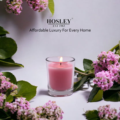 Hosley® Rose Fragrance Glass Votive Candles - 12Pcs