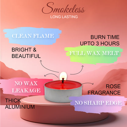 Hosley® Rose Fragrance Tealight Candles - 30Pcs