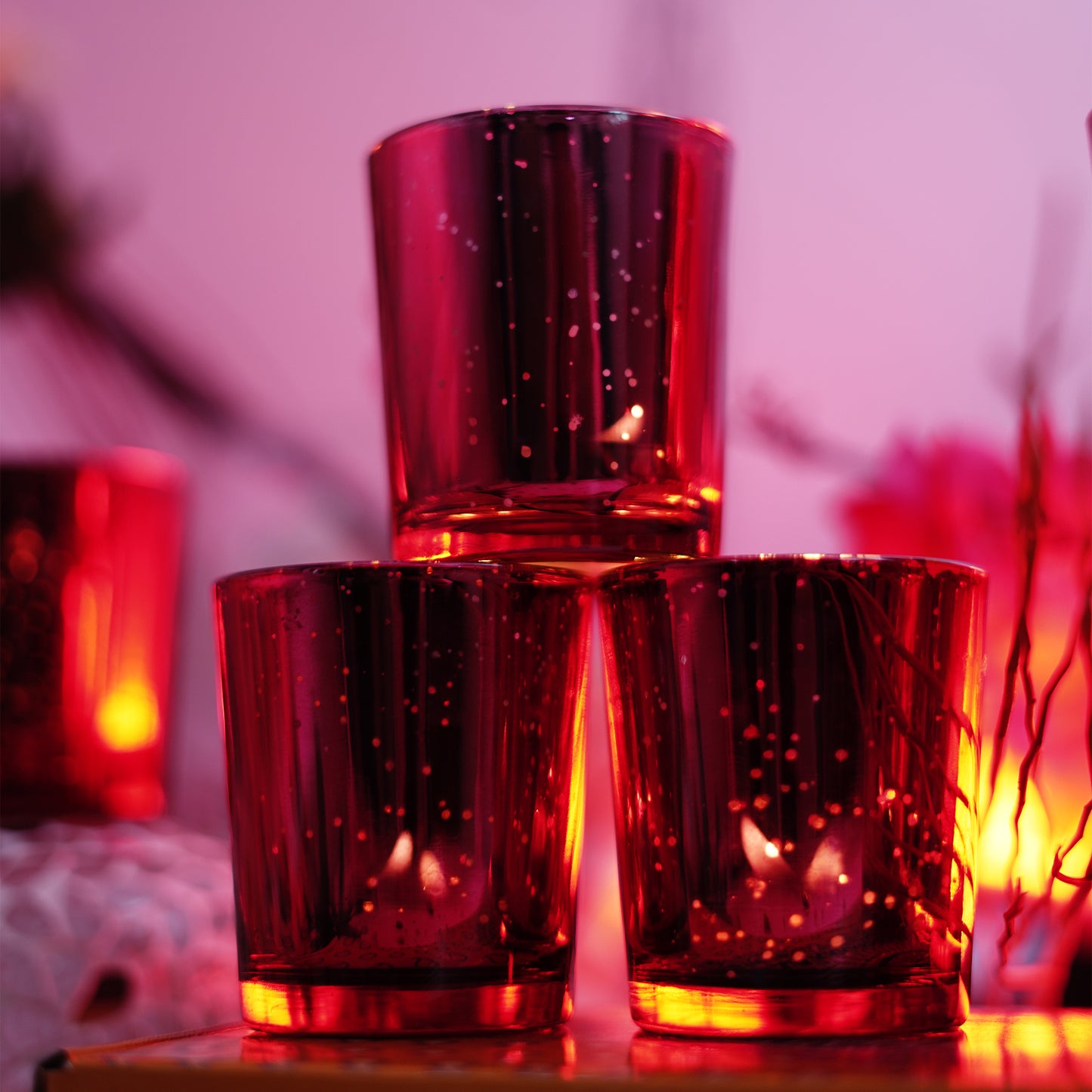 Hosley Red Tealight Candle Holder