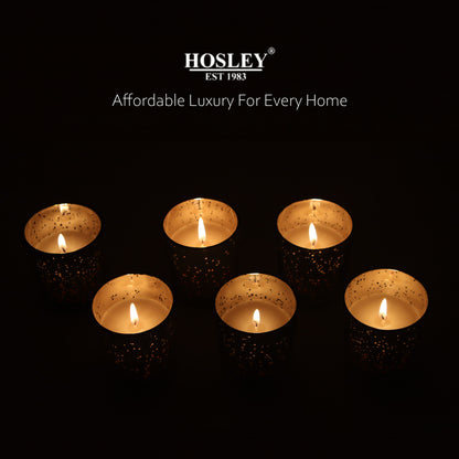 Hosley® Jasmine Fragrance Glass Votive Candles - 6Pcs