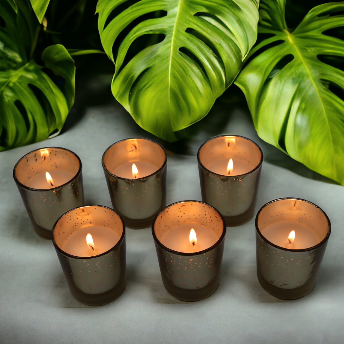Hosley® Rustic Sandalwood Fragrance Glass Votive Candles - 6Pcs