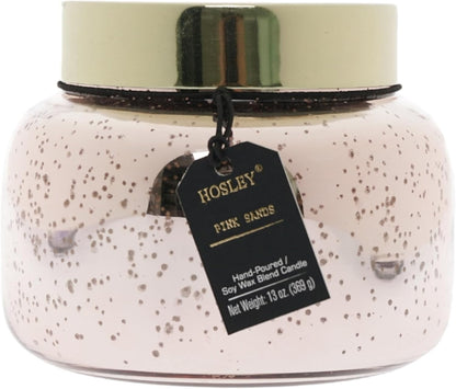 Hosley Pink Sand Fragrance Jar Candle with Metal Lid