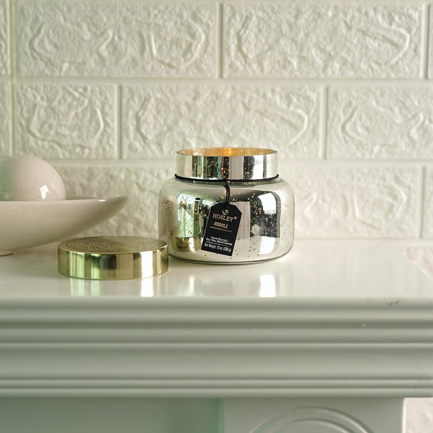 Hosley Neroli Fragrance Jar Candle with Metal Lid